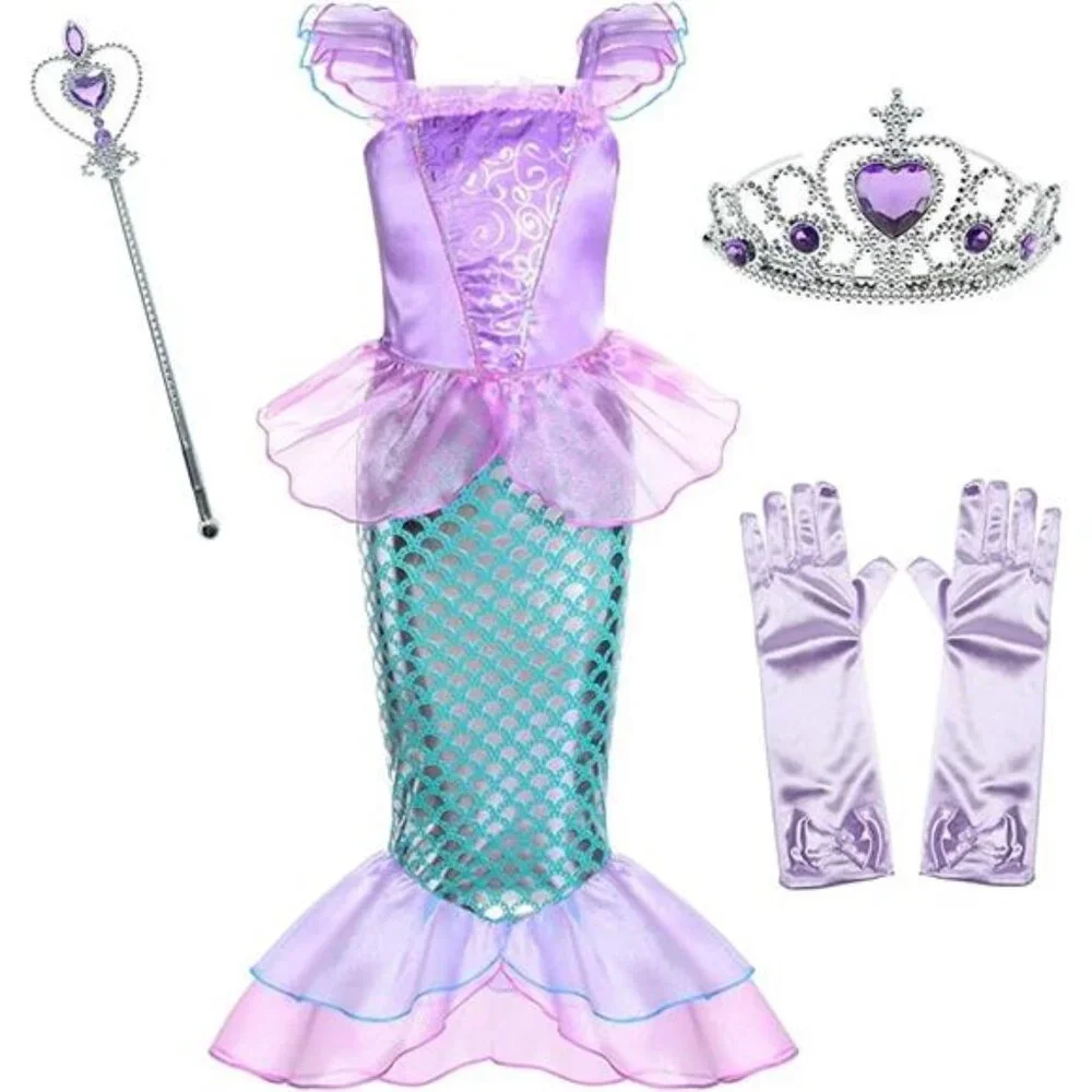 Little Girls Mermaid Princess Costume for Girls Dress Up Party with‎